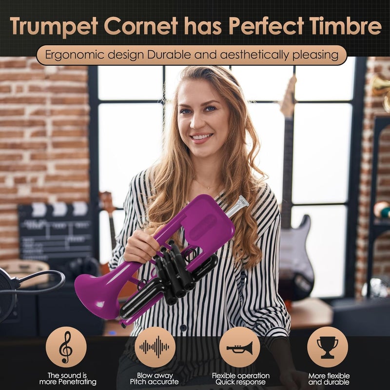 PAMPET SEA LION Professional Plastic Bb Trumpet Set for Student Beginner (Purple) - Image 5